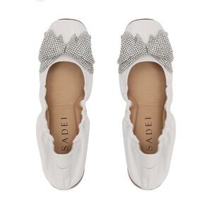 CASADEI‎ Women’s NEW Ballerina Flats Calf Leather Sz 37(US7) Rhinestones